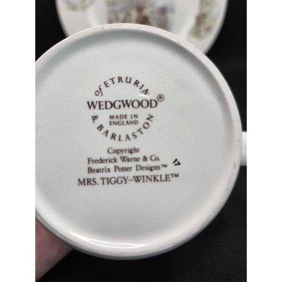 Wedgewood Beatrix Potter Design Mrs. Tiggy Winkle Cup and Saucer Set Excellent - Picture 5 of 9